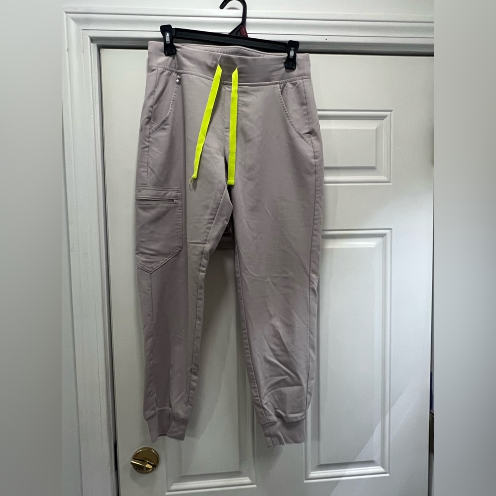 Figs LIMITED EDITION Slate Gray Joggers with Neon Yellow Accents